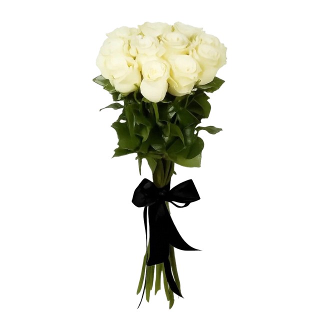 Букет цветов "Белые розы 80 см на похороны"